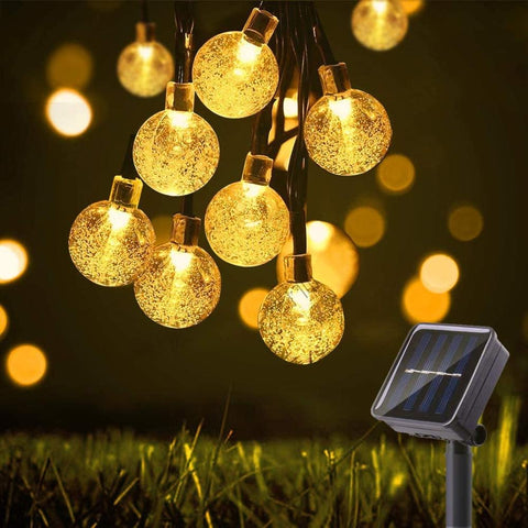 5M 7M 10M Solar Crystal Ball Lamp, LED String Lights Flash Waterproof Fairy  For Outdoor Garden Decoration