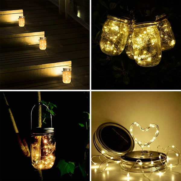 20 LEDs Fairy Light ,Color Solar Mason Jar Changing Garden Decor Outdoor Decor