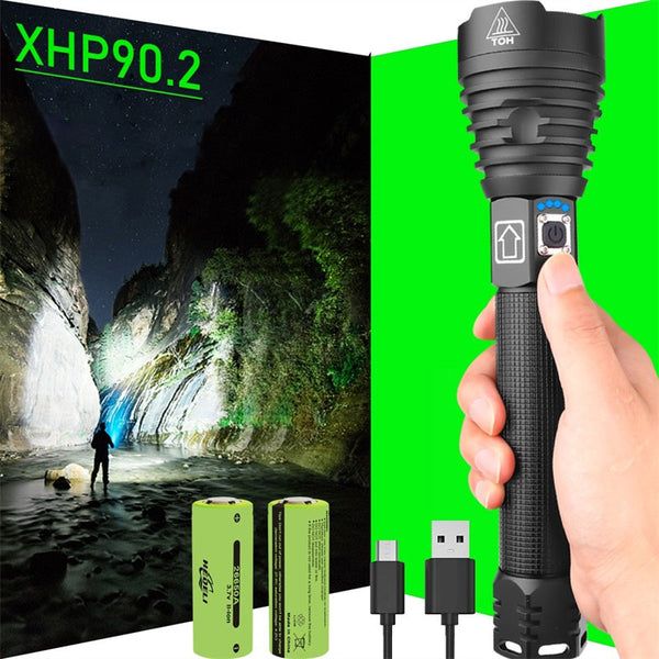 Powerful Flashlight, Outdoor Waterproof Flashlight, High Lumens Turn on Flashlight