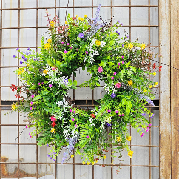 Wildflower Buttercup Wreath Spring Summer