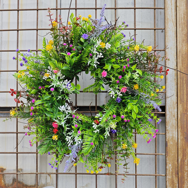 Wildflower Buttercup Wreath Spring Summer