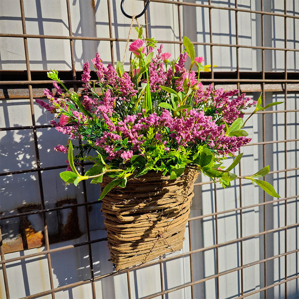Wildflower Pink Basket Wreath Spring Summer