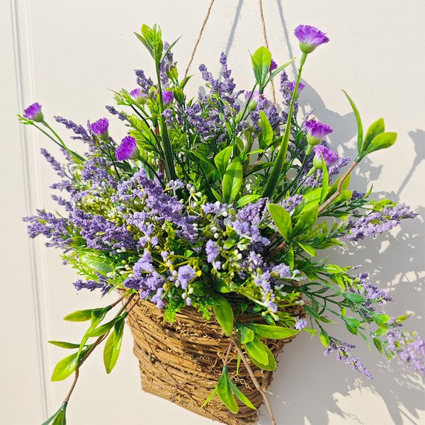 Wildflower Purple Basket Wreath Spring Summer