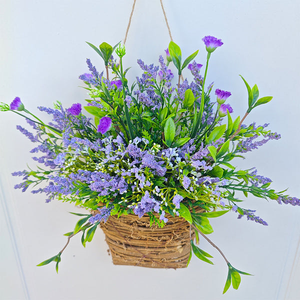 Wildflower Purple Basket Wreath Spring Summer