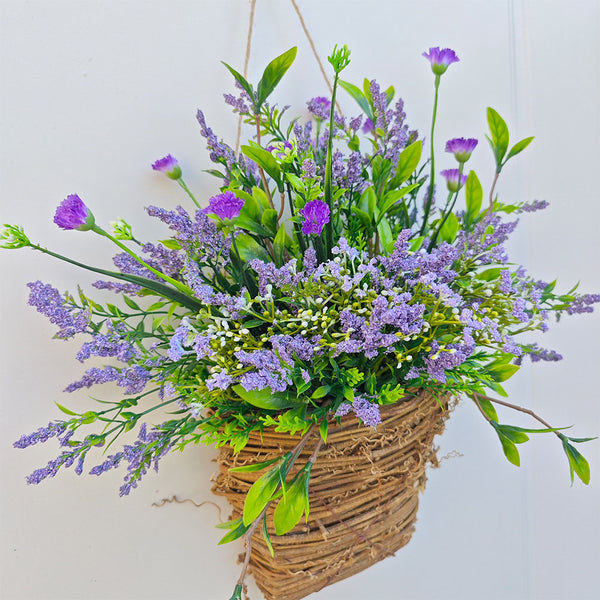 Wildflower Purple Basket Wreath Spring Summer
