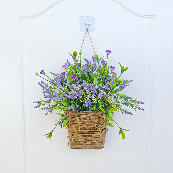 Wildflower Purple Basket Wreath Spring Summer