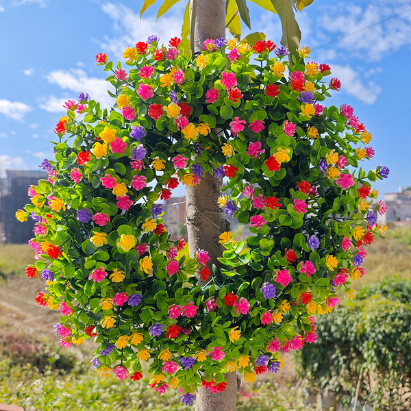 Colorful Flower Green Leaves Spring Summer Wreath