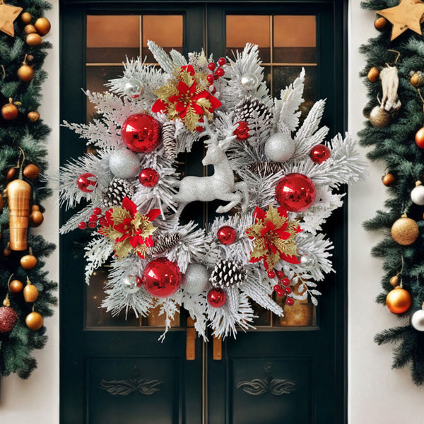 Reindeer Christmas Winter Wreath