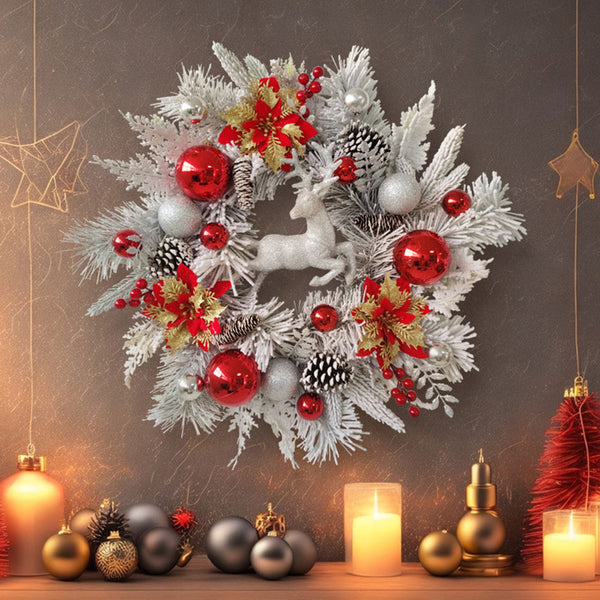Reindeer Christmas Winter Wreath