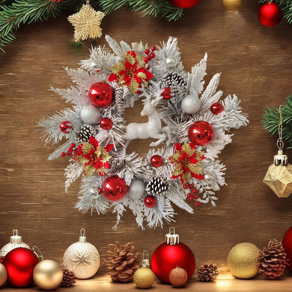 Reindeer Christmas Winter Wreath