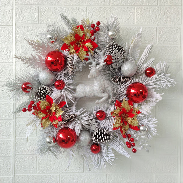 Reindeer Christmas Winter Wreath