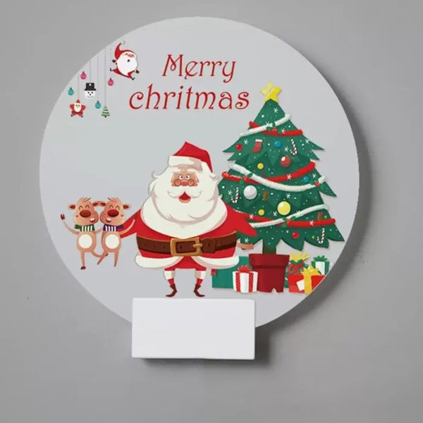 LED Wall Lamps Acrylic Round Light Christmas Ornament Indoor Holiday Decor