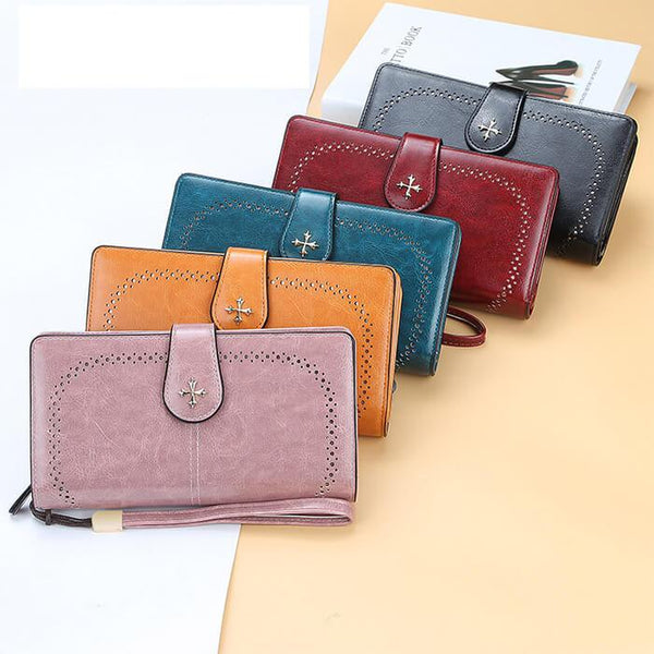 Leather Wallets Large Capacity Purses Card Holder Clucth Bag