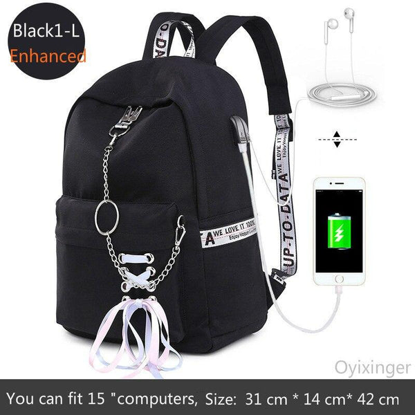 Girl Schoolbag Female Students Laptop Backpack Kids School Bags For Teenage Girls Women Gray Backpacks