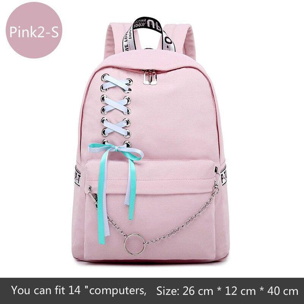 Girl Schoolbag Female Students Laptop Backpack Kids School Bags For Teenage Girls Women Gray Backpacks