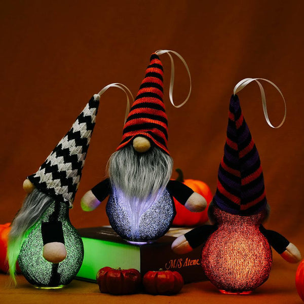Halloween Gnome Hanging With Lights For Holiday Decoration