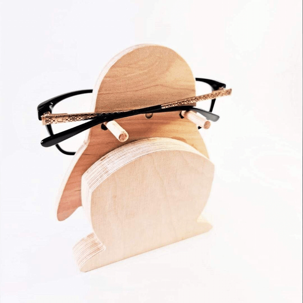 Penguin Glasses Stand Desk organizer Desk accessory Wood Gift for her