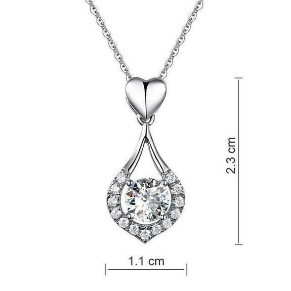 Twinkling Heart Waterdrop Stone Necklace