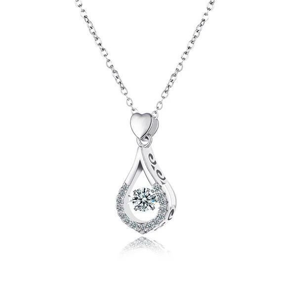 Twinkling Heart Waterdrop Stone Necklace