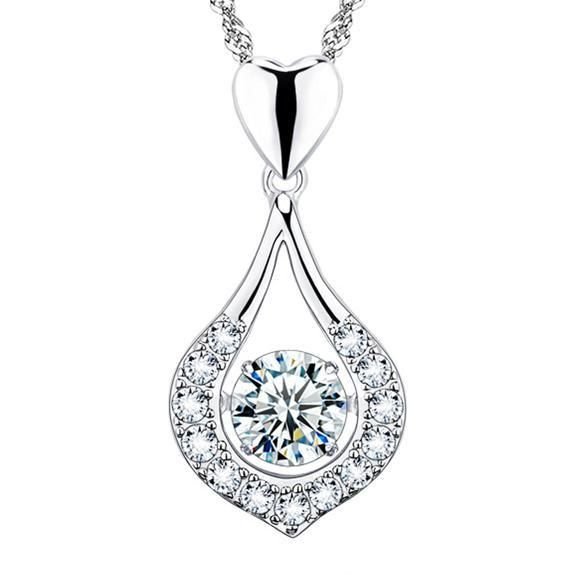 Twinkling Heart Waterdrop Stone Necklace