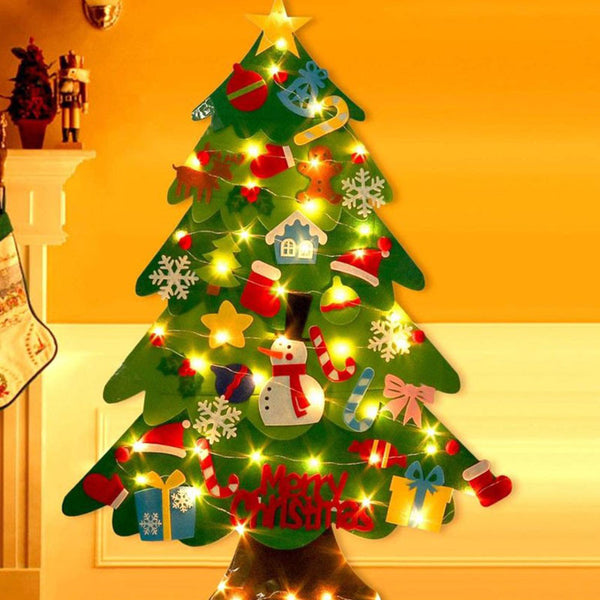 Felt Christmas Tree Set With 32PCS Ornaments Wall Hanging Tree