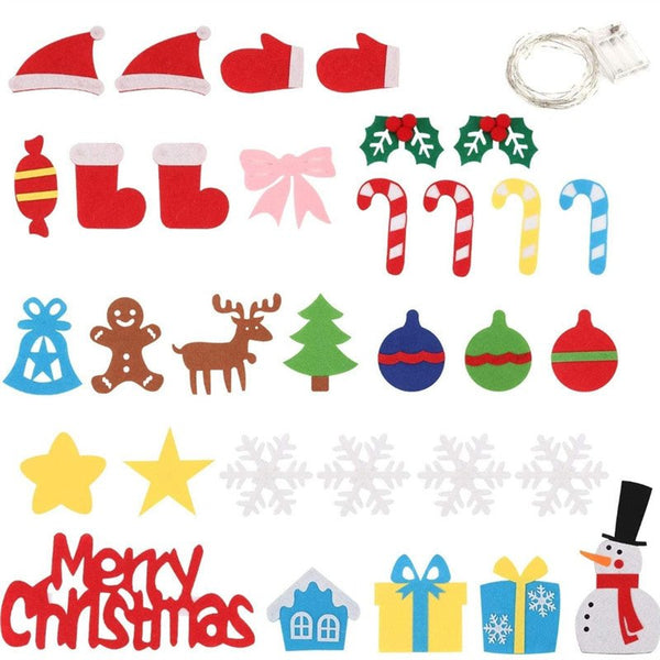Felt Christmas Tree Set With 32PCS Ornaments Wall Hanging Tree
