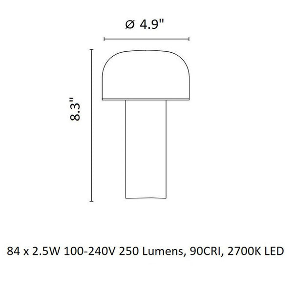 LED Creative Mushroom Rechargeable Table Lamp