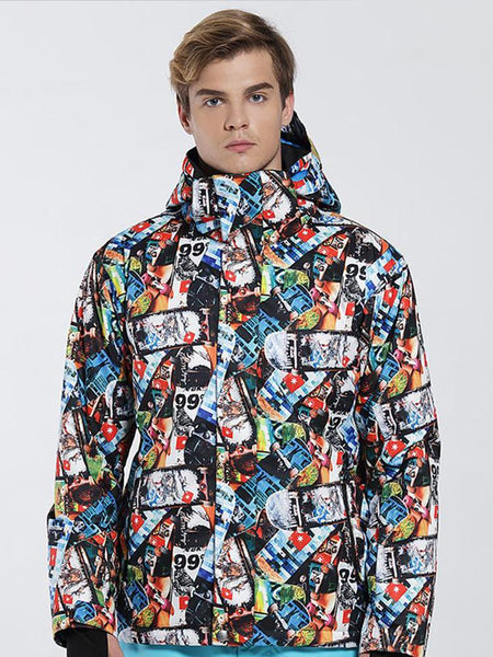 Men's High Windproof Technology Colorfull Printed Snowboard&Ski Jacket Wear
