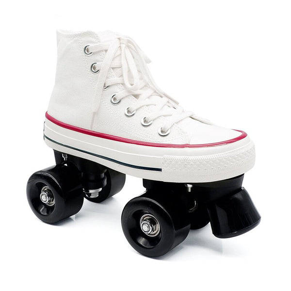 White Canvas Roller Skates