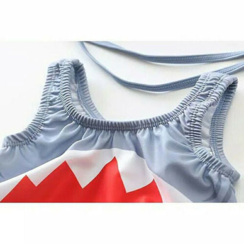 Girl Boy Swimsuits Bikini Cartoon 3D Shark Swimwear Bathing