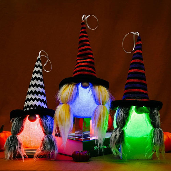 Halloween Gnome Hanging With Lights For Holiday Decoration