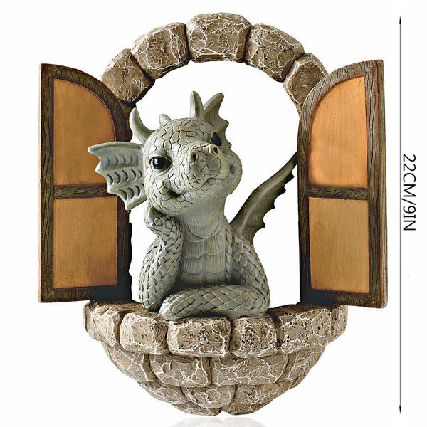 Dinosaur Window Climbing Crafts Resin Statue Garden Decoration