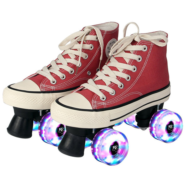 White Canvas Roller Skates