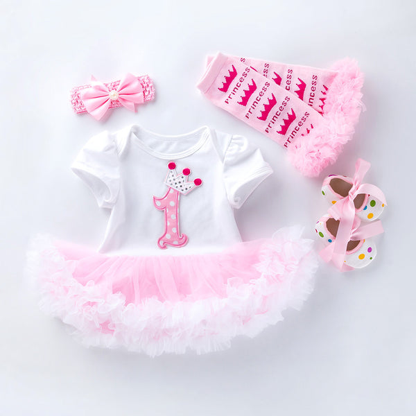 Flower Girl Tutu Dress for Toddler Baby Girl 1st Birthday Party Wedding Party 0-24M