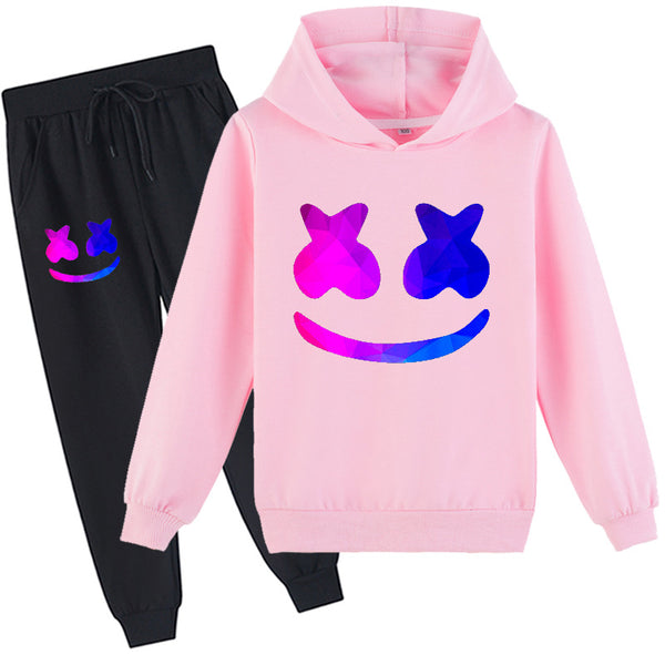 Kids DJ Marshmallow Hoodie and Pants Halloween Cosplay Outfit For Boys and Girls