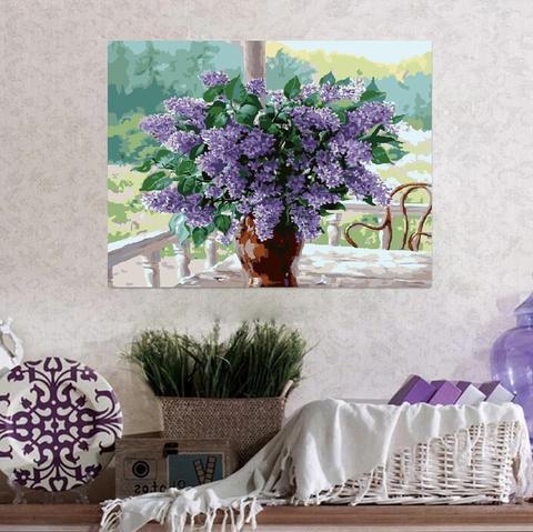 Paint by Numbers Kit for Adults by Alto Crafto - Lilac flower