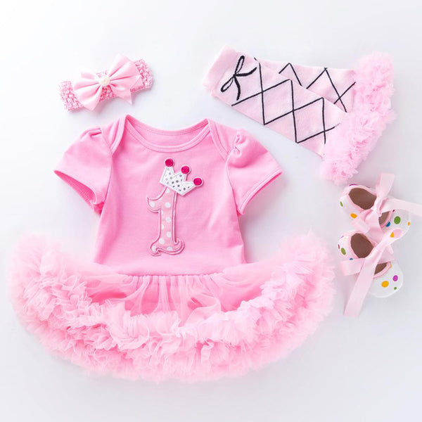 Flower Girl Tutu Dress for Toddler Baby Girl 1st Birthday Party Wedding Party 0-24M