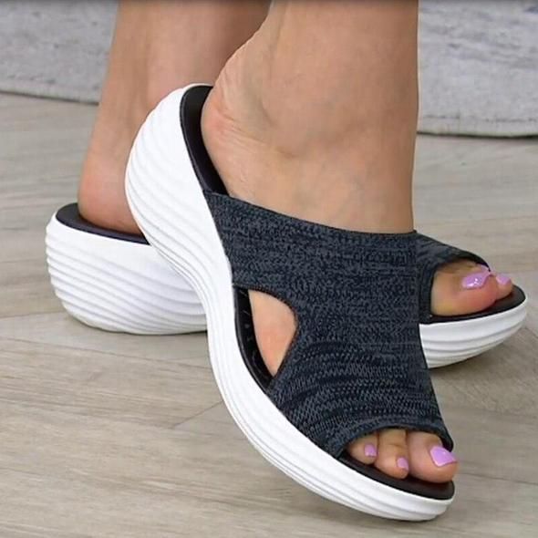 Stretch Orthotic Slide Sandals, Knitted Sports Corrective Sandals