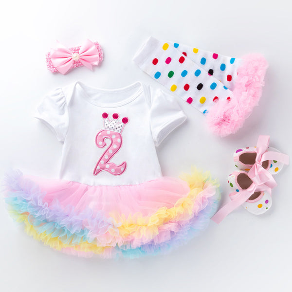 Flower Girl Tutu Dress for Toddler Baby Girl 1st Birthday Party Wedding Party 0-24M