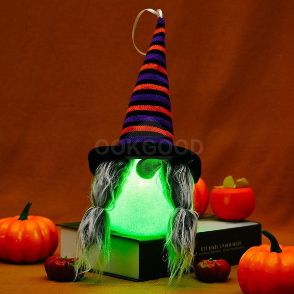 Halloween Gnome Hanging With Lights For Holiday Decoration