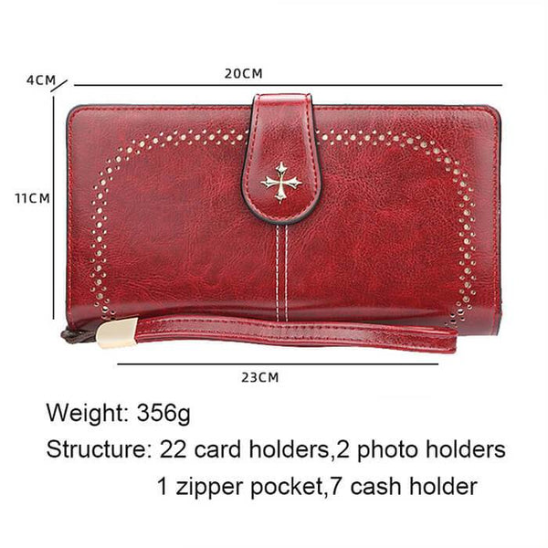 Leather Wallets Large Capacity Purses Card Holder Clucth Bag