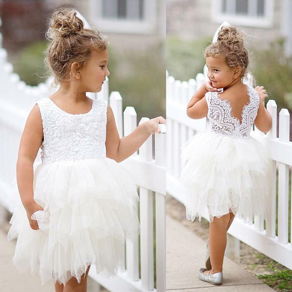 Toddler Bohemian Flower Girl Dress Summer Party Tutu Dress