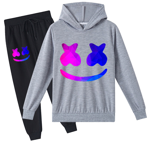 Kids DJ Marshmallow Hoodie and Pants Halloween Cosplay Outfit For Boys and Girls