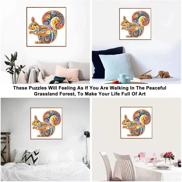 Wooden Jigsaw Puzzle Unique Squirrel