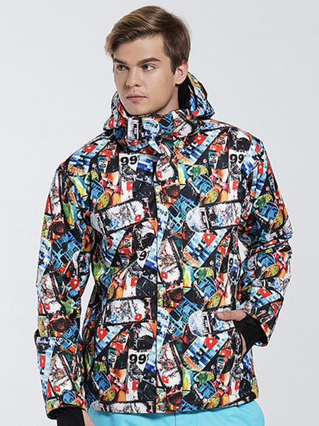 Men's High Windproof Technology Colorfull Printed Snowboard&Ski Jacket Wear