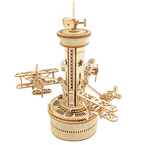 Airplane Control Tower Mechanical Music Box AMK41