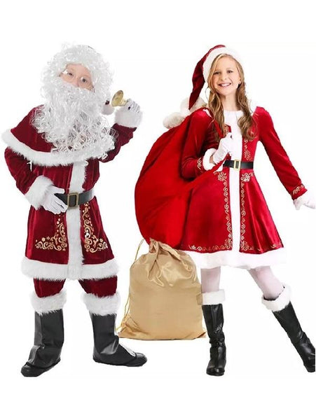 Deluxe Father Christmas & Halloween Outfit Santa Costume For Kids
