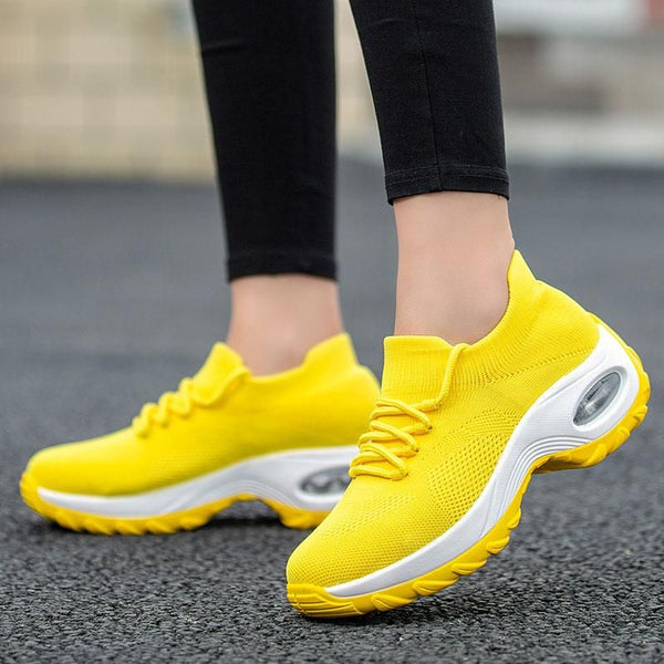 Nanccy Lace Up Walking Running Shoes Platform Sneakers