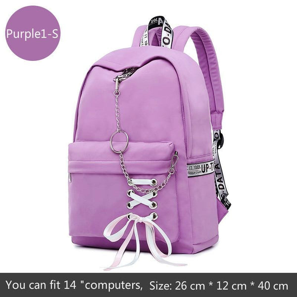 Girl Schoolbag Female Students Laptop Backpack Kids School Bags For Teenage Girls Women Gray Backpacks
