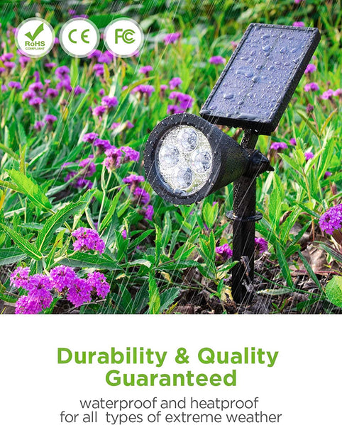 Solar Lights Outdoor, Waterproof Solar Powered Landscape Spotlights 2-in-1 Wall Light Decorative Lighting , 4 Pack